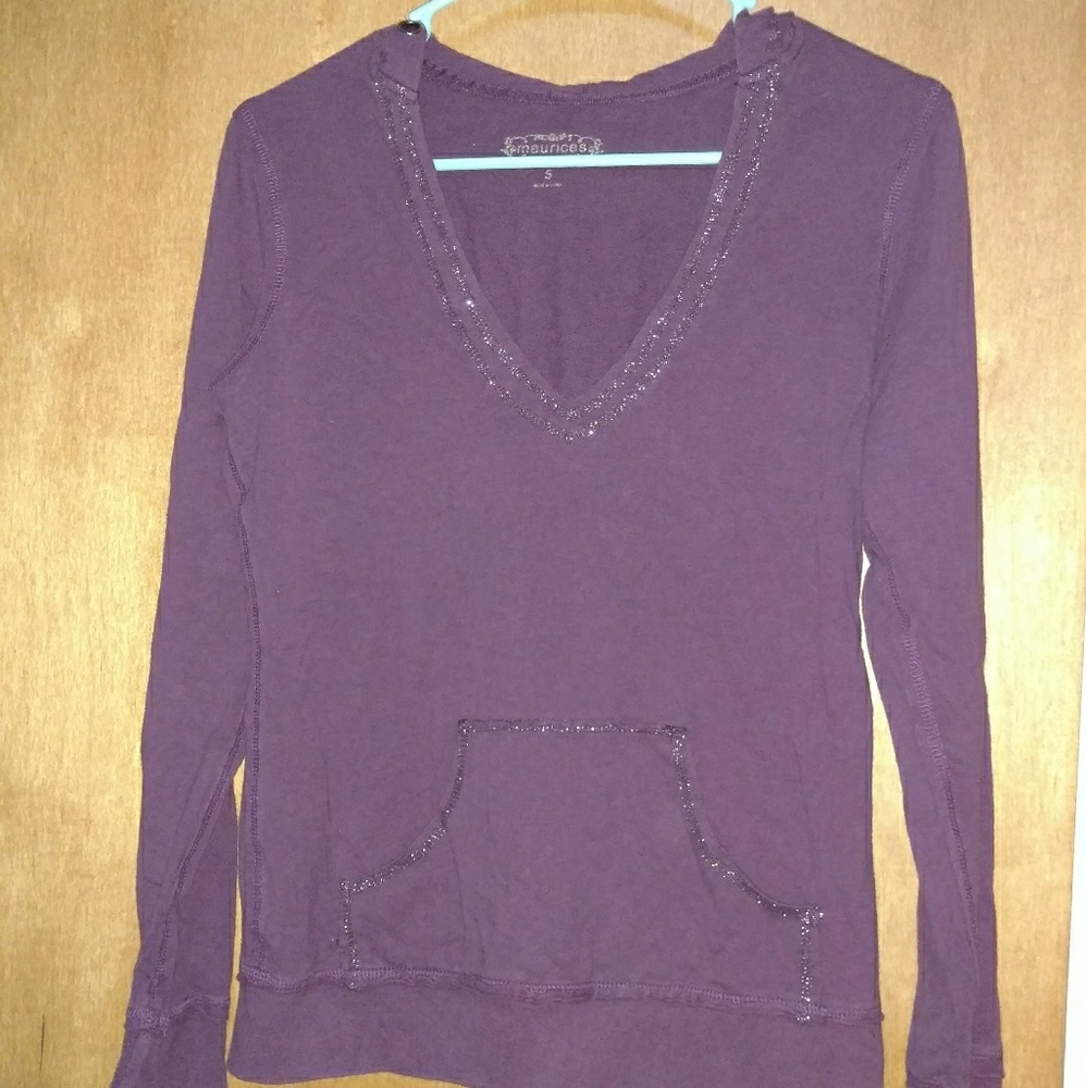 Maurice's Purple Hooded Shirt (size small)